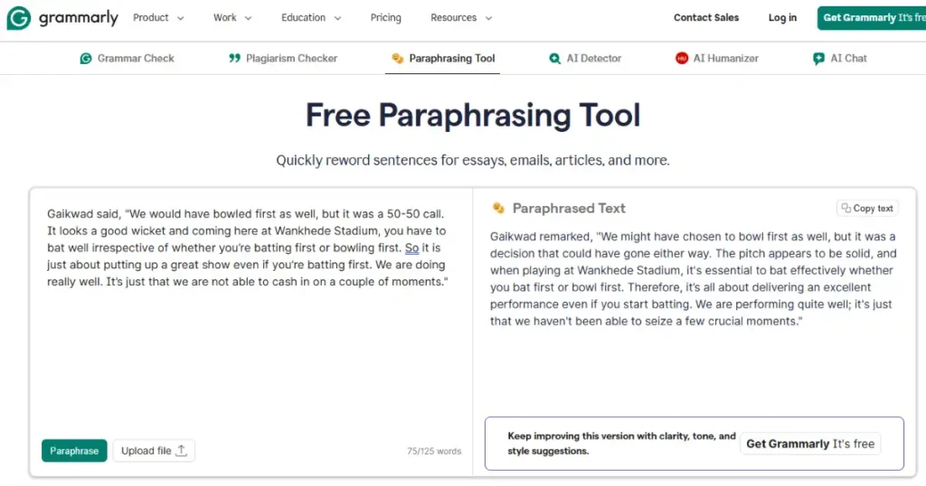 Grammarly AI writing assistant tool