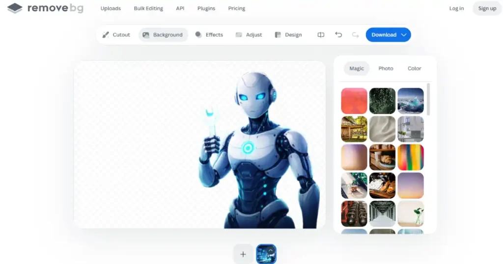 Remove.bg tool removing image background